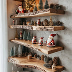 Floating Wall Shelf – Solid Wood Shelf for Living Room Organization & Christmas Gift