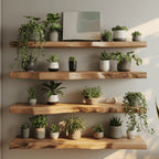 Floating Corner Wall Shelf – Live Edge Custom Shelf for Home Décor & Housewarming Gift