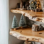 Floating Wall Shelf – Solid Wood Shelf for Living Room Organization & Christmas Gift