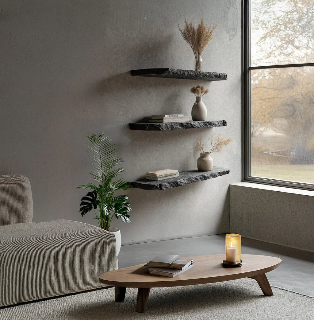 Handmade Rustic Floating Corner Shelf – Live Edge Bookshelf for Nursery & Décor