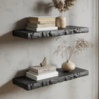 Handmade Rustic Floating Corner Shelf – Live Edge Bookshelf for Nursery & Décor