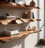 Live Edge Floating Shelves – Handmade Solid Wood Rustic Wall Shelf Decor