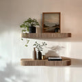 Natural Wood Floating Live Edge Shelf – Rustic Wall Mounted for Kitchen & Bathroom