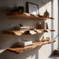 Live Edge Floating Shelves – Handmade Solid Wood Rustic Wall Shelf Decor